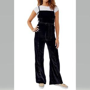Free People 90s Forever Overall Crushed Velvet Size L NWT